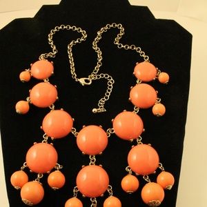 Beautiful Orange/Peach Bib Statement Necklace